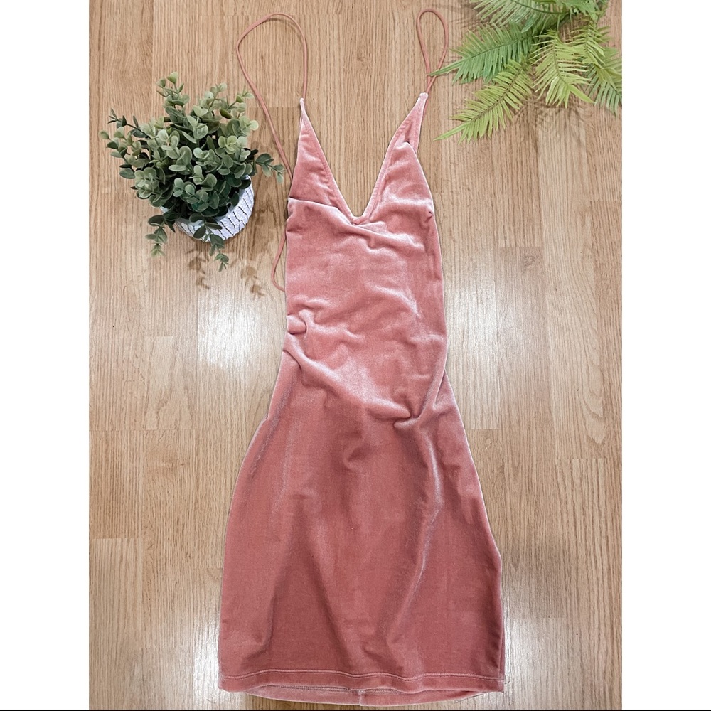 Velvet Deep V Cut Dress
